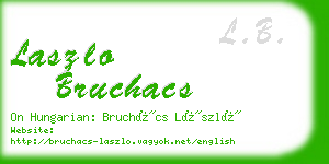 laszlo bruchacs business card